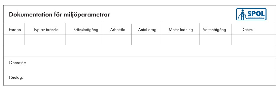 SPOL bilaga till guide f&ouml;r best&auml;llare - Dokumentation f&ouml;r milj&ouml;parametrar 